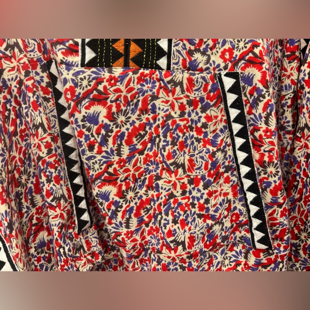 Free People Floral Patterned Hoodie with Geometric Accents GUC - Picture 4 of 8